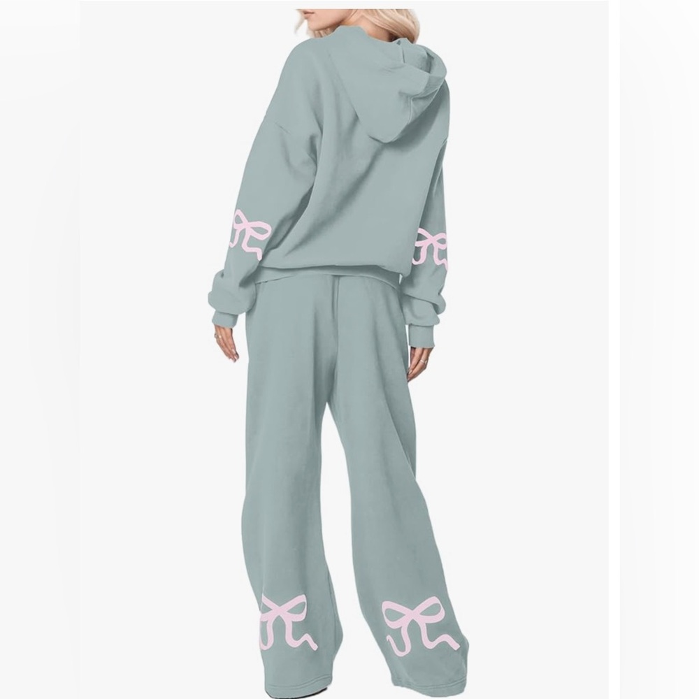Hoodie and Sweatpants Set with Pink Accents